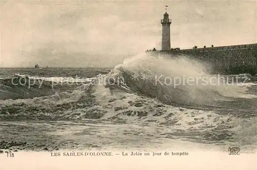 AK / Ansichtskarte Les_Sables d_Olonne La Jetee un jour de tempete Les_Sables d_Olonne