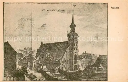 AK / Ansichtskarte Gdansk Kosciol sw. Jakuba St. Jacobs Kirche Kuenstlerkarte Gdansk