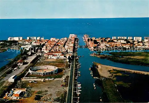 AK / Ansichtskarte Grau du Roi Vue aerienne de la ville et le canal 