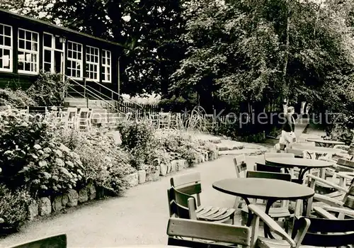 AK / Ansichtskarte Bansin_Ostseebad Forsthaus Fangel Terrasse Bansin_Ostseebad