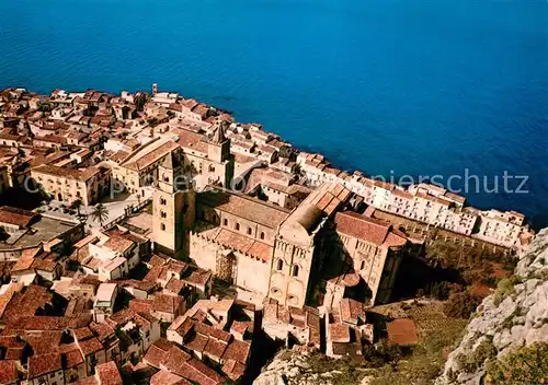 AK / Ansichtskarte Cefalu Il Duomo Panorama dall aereo Cefalu