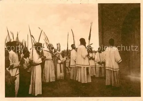 AK / Ansichtskarte Kapolowe_Kongo Procession des Rameaux Apostolat des Benedictins au Congo 