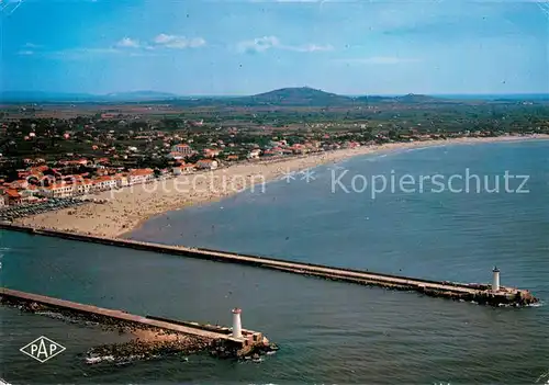 AK / Ansichtskarte Le_Grau_d_Agde Les Jetees la Plage le Mont Saint Loup Le_Grau_d_Agde