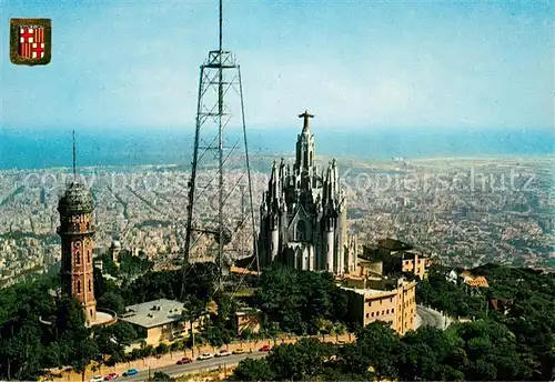 AK / Ansichtskarte Barcelona_Cataluna Tibidado Vista aerea Barcelona Cataluna