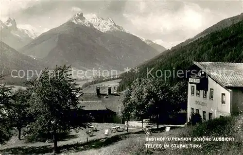 AK / Ansichtskarte Telfes_Stubai Gasthof Pension Schoene Aussicht Stubaital Telfes_Stubai