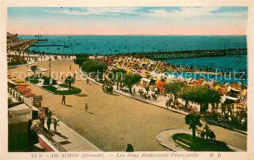 AK / Ansichtskarte Arcachon_33 Les deux Boulevards Promenade 