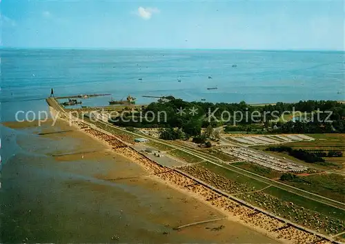 AK / Ansichtskarte Cuxhaven_Doese_Nordseebad Fliegeraufnahme Strandbad Kugelbake Cuxhaven_Doese_Nordseebad