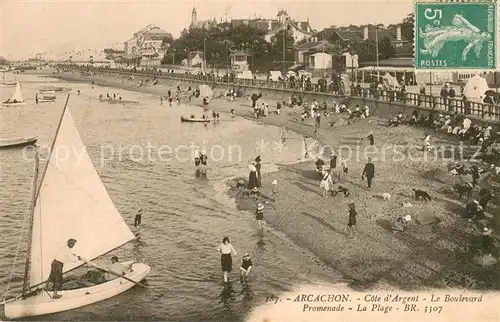 AK / Ansichtskarte Arcachon_33 Cote dArgent Le Boulevard Promenade La Plage 