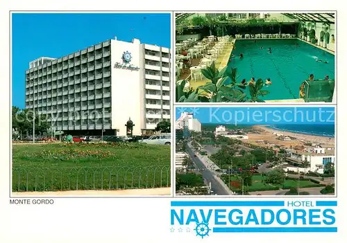 AK / Ansichtskarte Monte_Gordo Hotel Navegadores Hallenbad Strand Monte Gordo