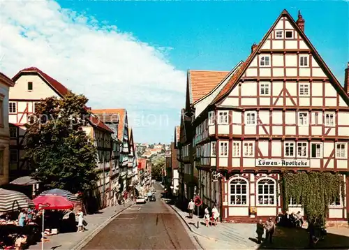 AK / Ansichtskarte Bad_Wildungen Lindenstrasse Apotheke Fachwerkhaeuser Altstadt Bad_Wildungen