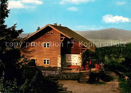 AK / Ansichtskarte Koetzting Koetztinger Huette auf dem Kaitersberg Bayerischer Wald Koetzting