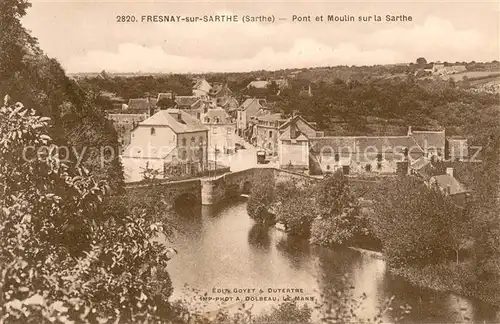 AK / Ansichtskarte Fresnay sur Sarthe Pont Moulin sur la Sarthe Fresnay sur Sarthe