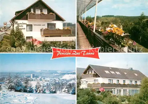 AK / Ansichtskarte Altenau_Harz Pension zur Tanne im Sommer und Winter Altenau Harz