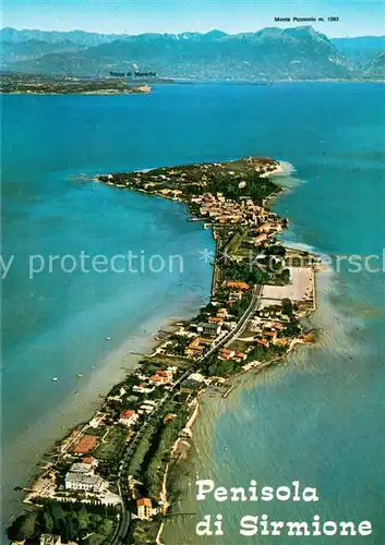 AK / Ansichtskarte Sirmione_Lago_di_Garda Penisola veduta aerea Sirmione_Lago_di_Garda