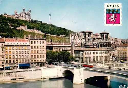 AK / Ansichtskarte Lyon_France Pont Bonaparte La Colline de Fourviere Lyon France