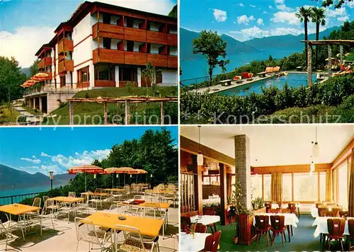 AK / Ansichtskarte Contra_di_Sotto Albergo Meister Restaurant Terrasse Lago Maggiore Contra_di_Sotto