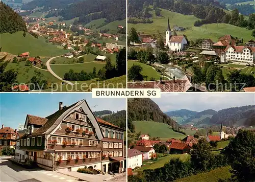 AK / Ansichtskarte Brunnadern_SG Panorama Ortsansicht Gasthaus Krone Brunnadern SG