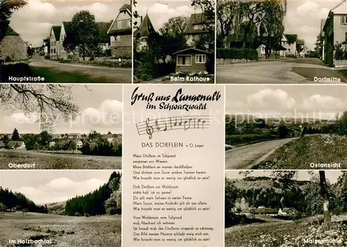 AK / Ansichtskarte Langenalb Teilansichten Oberdorf Panorama Maisenmuehle Holzbachtal Schwarzwald Lied Das Doerflein Noten Langenalb