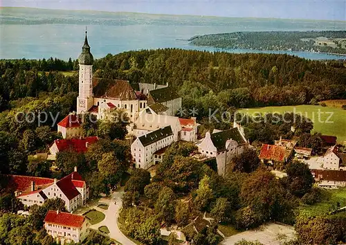 AK / Ansichtskarte Kloster_Andechs am Ammersee Fliegeraufnahme Kloster_Andechs