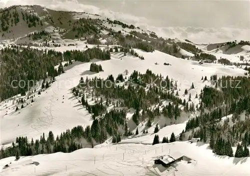 AK / Ansichtskarte Steibis Alpengasthof Hochbuehl Winterpanorama Allgaeuer Alpen Fliegeraufnahme Steibis