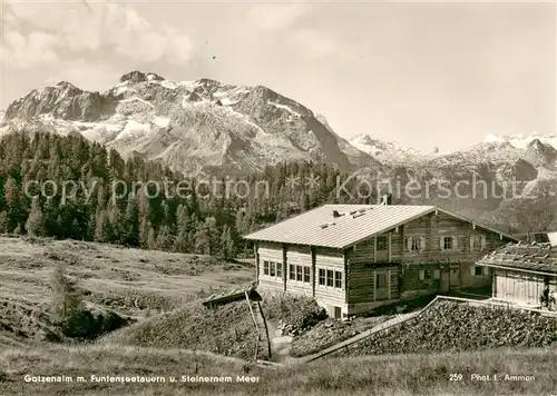 AK / Ansichtskarte Koenigsee_Berchtesgaden Gotzenalm mit Funtenseetauern und Steinernem Meer Koenigsee Berchtesgaden