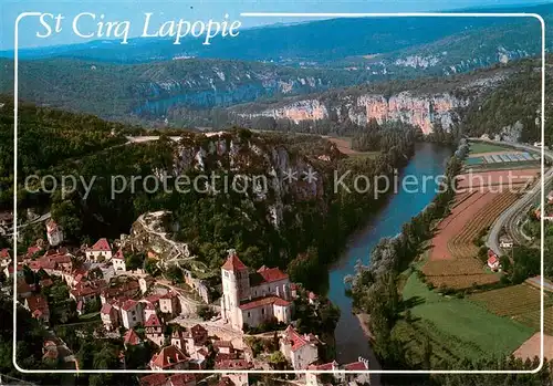 AK / Ansichtskarte Saint Cirq Lapopie Vue generale aerienne Saint Cirq Lapopie