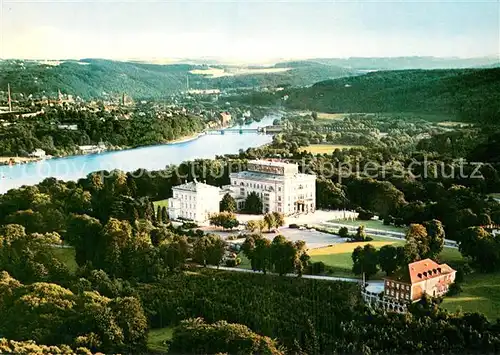 AK / Ansichtskarte Essen_Ruhr Villa Huegel mit Baldeneysee Fliegeraufnahme Essen_Ruhr