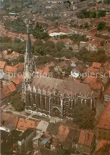 AK / Ansichtskarte Muehlhausen_Vogtland Pfarrkirche St Marien Fliegeraufnahme Muehlhausen_Vogtland