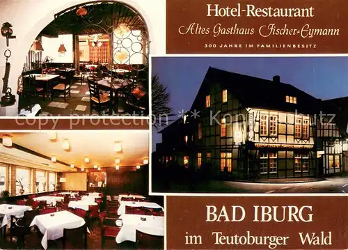 AK / Ansichtskarte Bad_Iburg Hotel Restaurant Altes Gasthaus Fischer Eymann Gastraeume Bad_Iburg