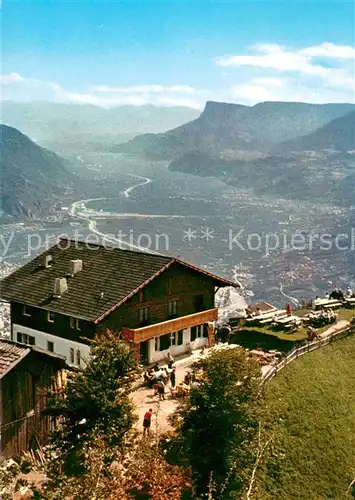 AK / Ansichtskarte Dorf_Tirol Gasthaus Hochmut Blick ins Tal Alpenpanorama Dorf_Tirol