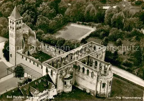 AK / Ansichtskarte Bad_Hersfeld Ruine der Stiftskirche Fliegeraufnahme Bad_Hersfeld