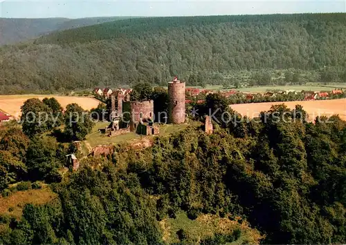 AK / Ansichtskarte Bad_Karlshafen Ruine Krukenburg Fliegeraufnahme Bad_Karlshafen