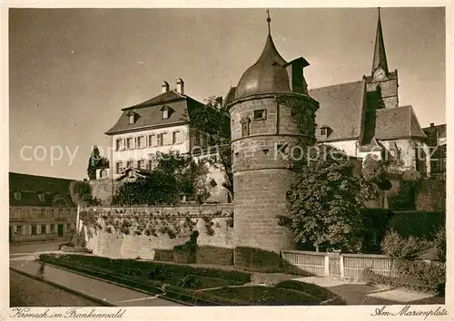 AK / Ansichtskarte Kronach_Oberfranken Feste Rosenberg Am Marienplatz Kronach Oberfranken