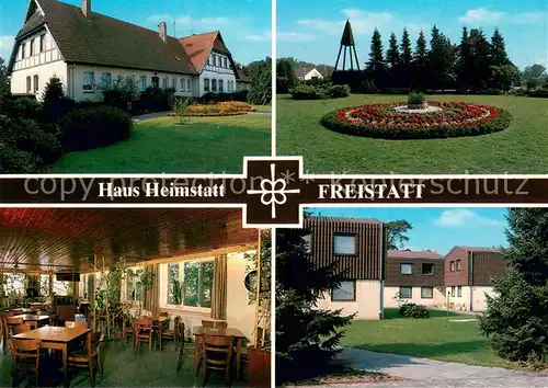 AK / Ansichtskarte Freistatt_Sulingen Haus Heimstatt Gastraum Blumeninsel Freistatt_Sulingen