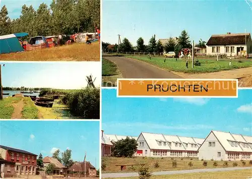 AK / Ansichtskarte Pruchten_Mecklenburg_Vorpommern Zeltplatz An der Barthe Gaststaette Zum Faehrmann Rat der Gemeinde Feriendorf Claus Stoertebeker Pruchten_Mecklenburg