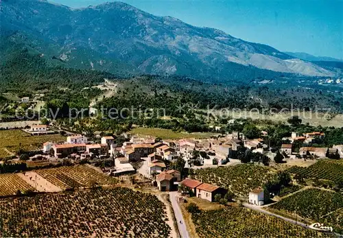 AK / Ansichtskarte Villelongue dels Monts Vue generale aerienne au fond la chaine des Alberes Villelongue dels Monts