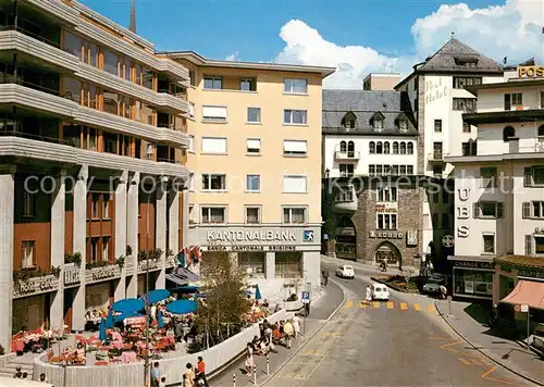 AK / Ansichtskarte St_Moritz_GR Sonnenplatz Hotel Confiserie Hauser Innenstadt St_Moritz_GR