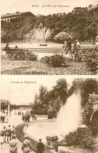 AK / Ansichtskarte Metz_Moselle Jet d eau de l Esplanade Cascade Metz_Moselle