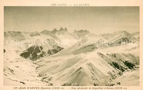 AK / Ansichtskarte Saint Jean d_Arves Vue generale et Aiguilles d Arves Alpes en hiver Saint Jean d Arves