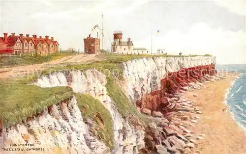 AK / Ansichtskarte Hunstanton The cliffs and lighthouse Painting Kuenstlerkarte 