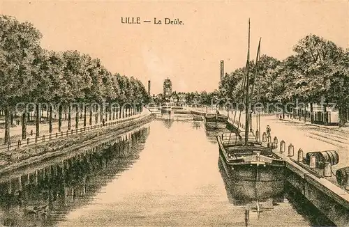 AK / Ansichtskarte Lille_Nord La Deûle Bateaux Litho Lille_Nord