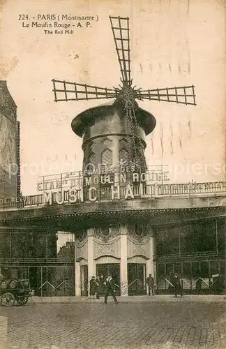 AK / Ansichtskarte Montmartre_Paris Moulin Rouge Montmartre Paris