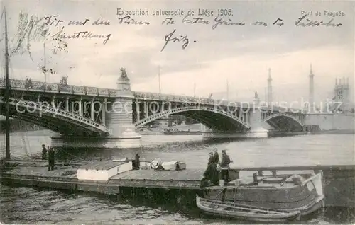 AK / Ansichtskarte Liege_Luettich Pont de Fragnee Carte officielle de l Exposition universelle de 1905 Liege Luettich