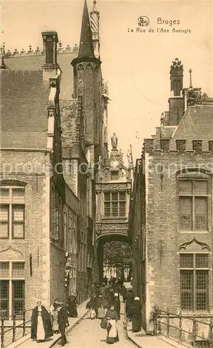 AK / Ansichtskarte Bruges_Brugge_Flandre La Rue de lAne Aveugle 