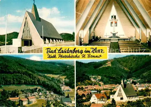 AK / Ansichtskarte Bad_Lauterberg Kath. Pfarrkirche St. Benno Ortspanorama Bad_Lauterberg