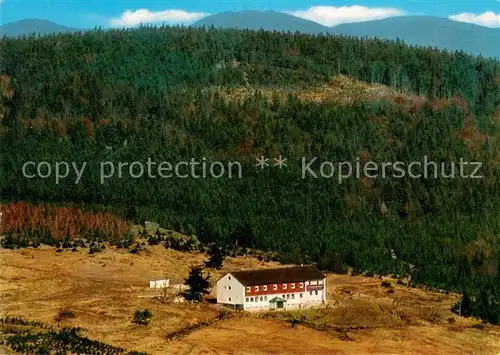 AK / Ansichtskarte Bischofsmais Jugendherberge Oberbreitenau Fliegeraufnahme Bischofsmais