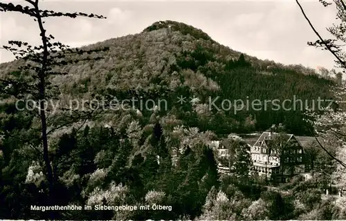 AK / Ansichtskarte Koenigswinter Berggasthof Margarethenhoehe mit oelberg im Siebengebirge Koenigswinter