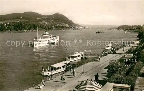 AK / Ansichtskarte Bad_Godesberg Panorama Blick auf Drachenfels und Koenigswinter Rheinfaehren Bad_Godesberg