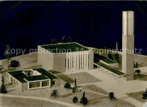 AK / Ansichtskarte Wanne_Herne Baustein fuer die Auferstehungskirche Modell aus der Vogelperspektive Wanne Herne