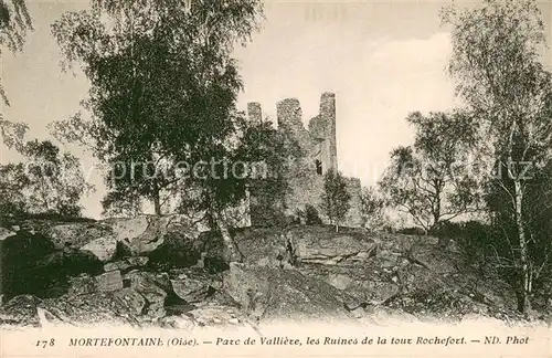 AK / Ansichtskarte Mortefontaine_Oise Parc de Valliere Ruines de la Tour Rochefort Mortefontaine Oise